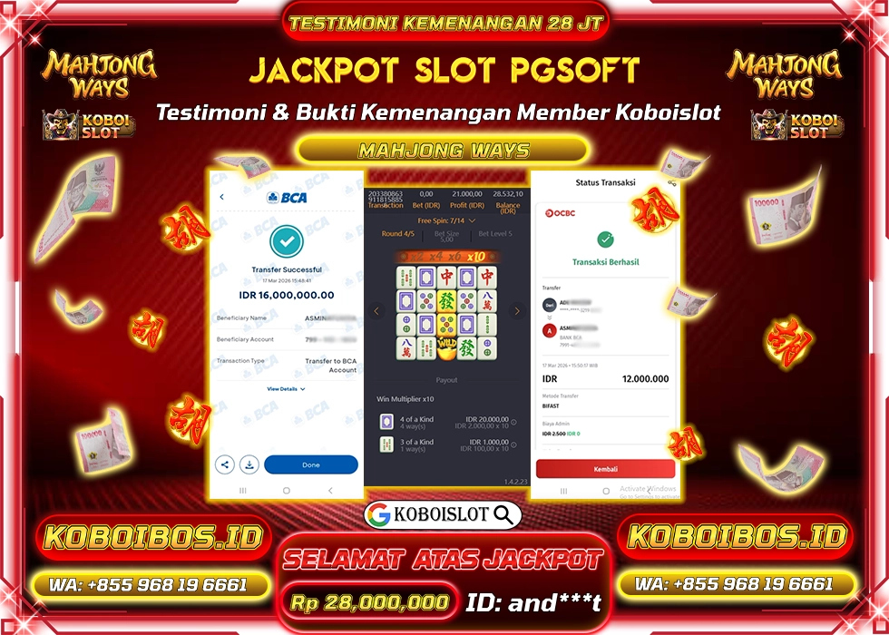 BUKTI KEMENANGAN ID and***t SLOT GACOR MAHJONG WAYS 1 Rp28.000.000,- LUNAS